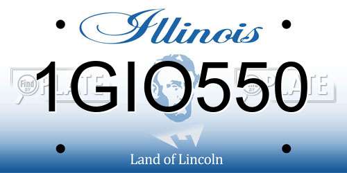 1GIO550 Illinois License Plate