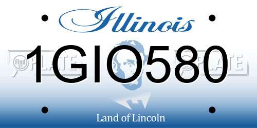 1GIO580 Illinois License Plate