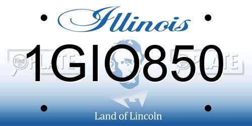 1GIO850 Illinois License Plate