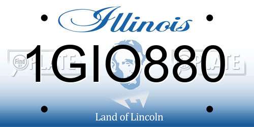 1GIO880 Illinois License Plate