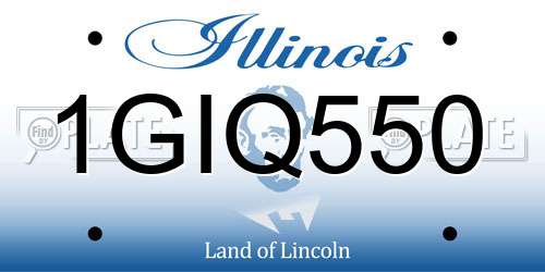 1GIQ550 Illinois License Plate