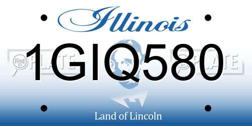 1GIQ580 Illinois License Plate