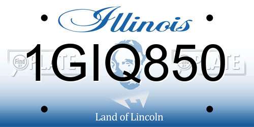 1GIQ850 Illinois License Plate