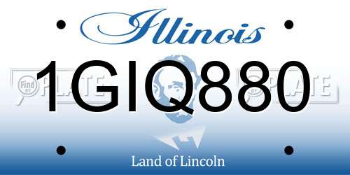 1GIQ880 Illinois License Plate