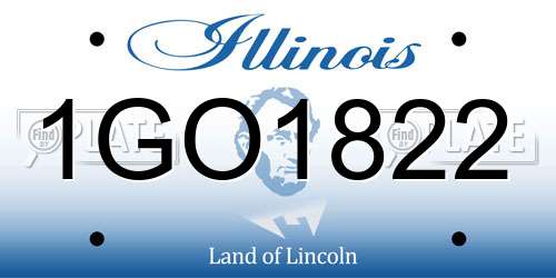 1GO1822 Illinois License Plate