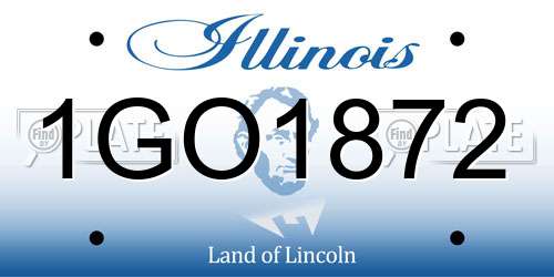 1GO1872 Illinois License Plate