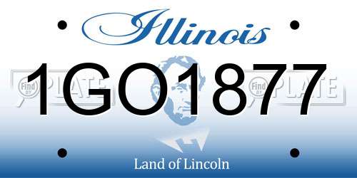 1GO1877 Illinois License Plate