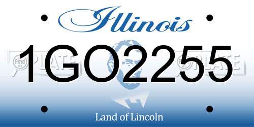 1GO2255 Illinois License Plate