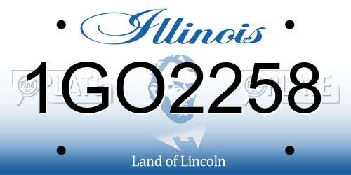 1GO2258 Illinois License Plate