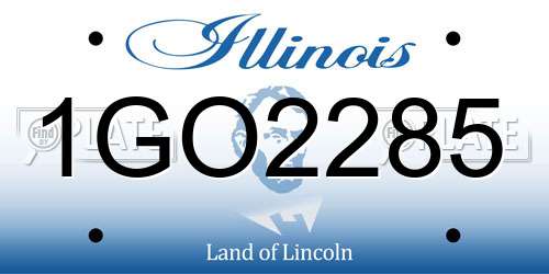 1GO2285 Illinois License Plate