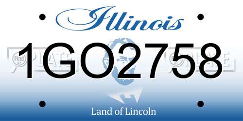 1GO2758 Illinois License Plate