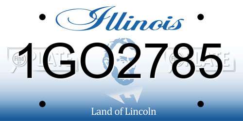 1GO2785 Illinois License Plate