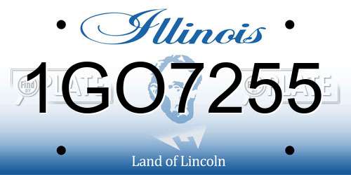 1GO7255 Illinois License Plate