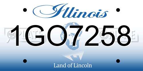 1GO7258 Illinois License Plate