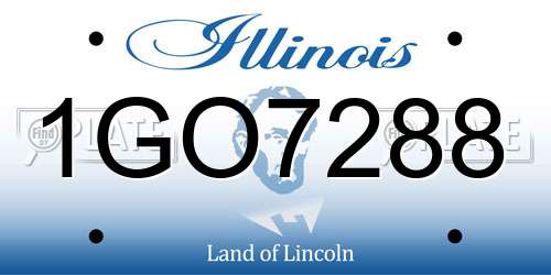 1GO7288 Illinois License Plate
