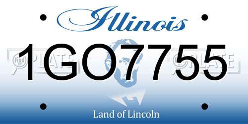 1GO7755 Illinois License Plate