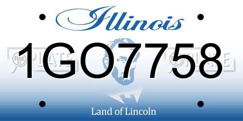 1GO7758 Illinois License Plate