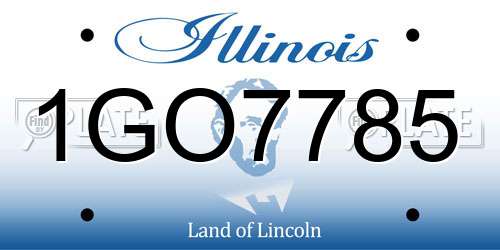 1GO7785 Illinois License Plate