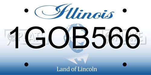 1GOB566 Illinois License Plate
