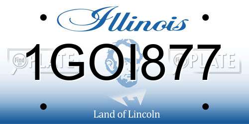 1GOI877 Illinois License Plate