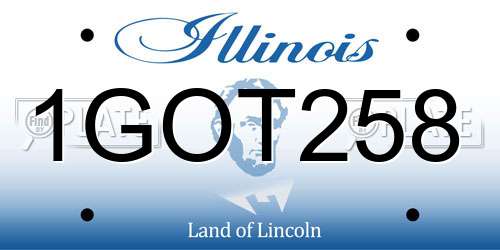 1GOT258 Illinois License Plate
