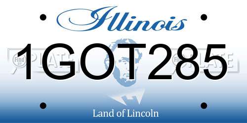 1GOT285 Illinois License Plate