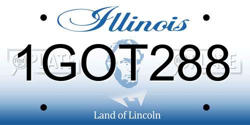 1GOT288 Illinois License Plate