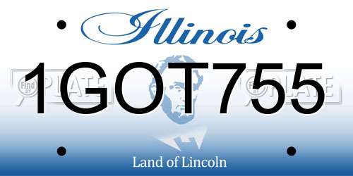 1GOT755 Illinois License Plate