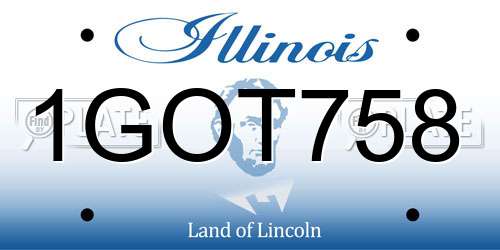 1GOT758 Illinois License Plate