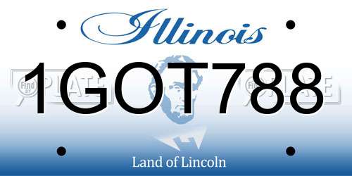 1GOT788 Illinois License Plate