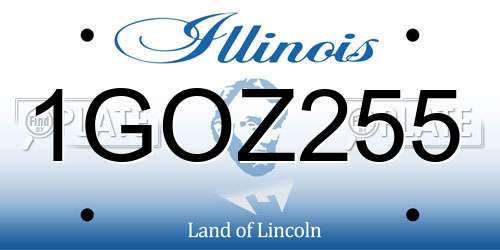 1GOZ255 Illinois License Plate