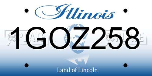 1GOZ258 Illinois License Plate