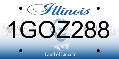 1GOZ288 Illinois License Plate