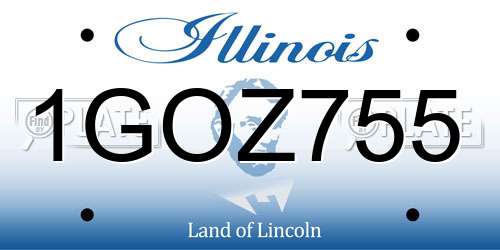1GOZ755 Illinois License Plate