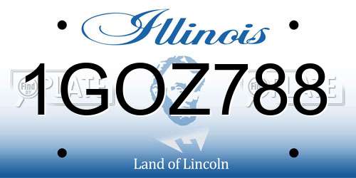 1GOZ788 Illinois License Plate
