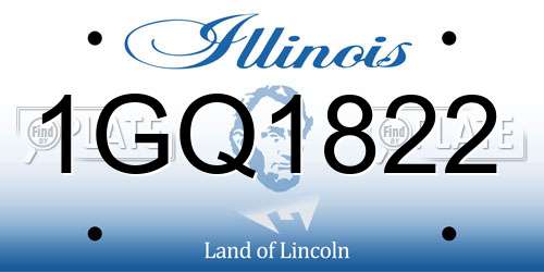 1GQ1822 Illinois License Plate