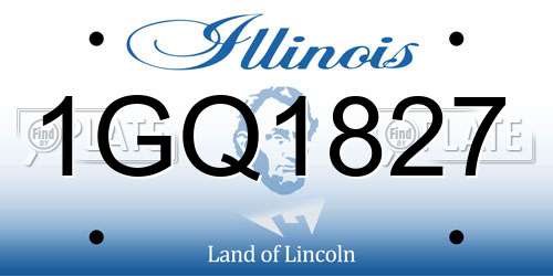 1GQ1827 Illinois License Plate