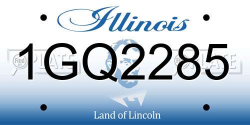 1GQ2285 Illinois License Plate