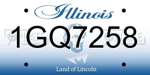 1GQ7258 Illinois License Plate