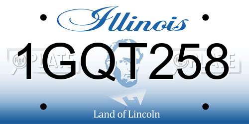 1GQT258 Illinois License Plate