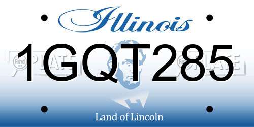 1GQT285 Illinois License Plate