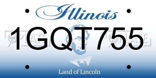 1GQT755 Illinois License Plate