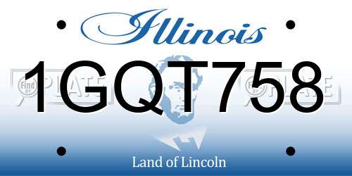 1GQT758 Illinois License Plate