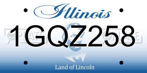 1GQZ258 Illinois License Plate