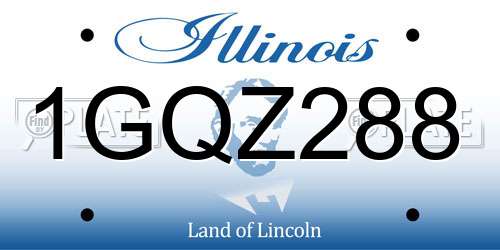 1GQZ288 Illinois License Plate