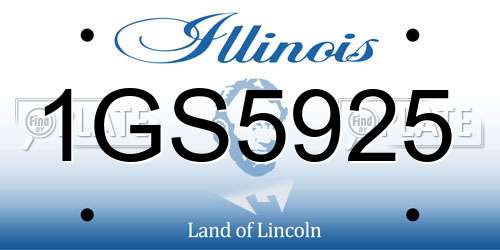 1GS5925 Illinois License Plate