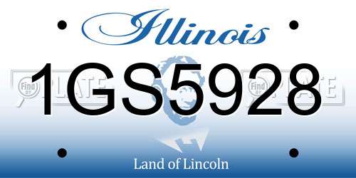 1GS5928 Illinois License Plate