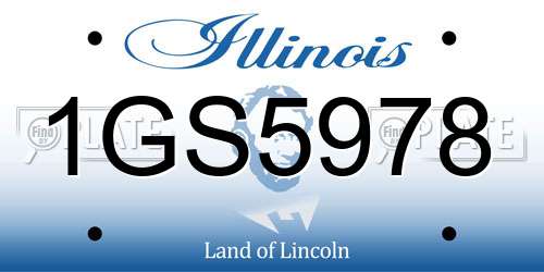 1GS5978 Illinois License Plate