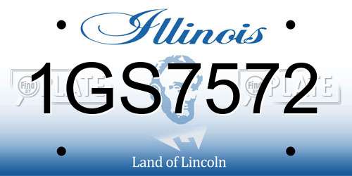 1GS7572 Illinois License Plate