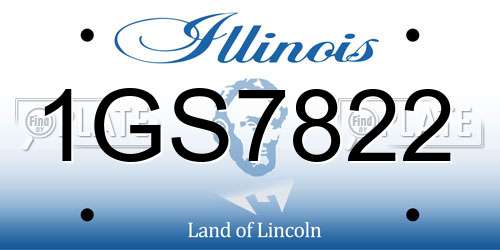 1GS7822 Illinois License Plate